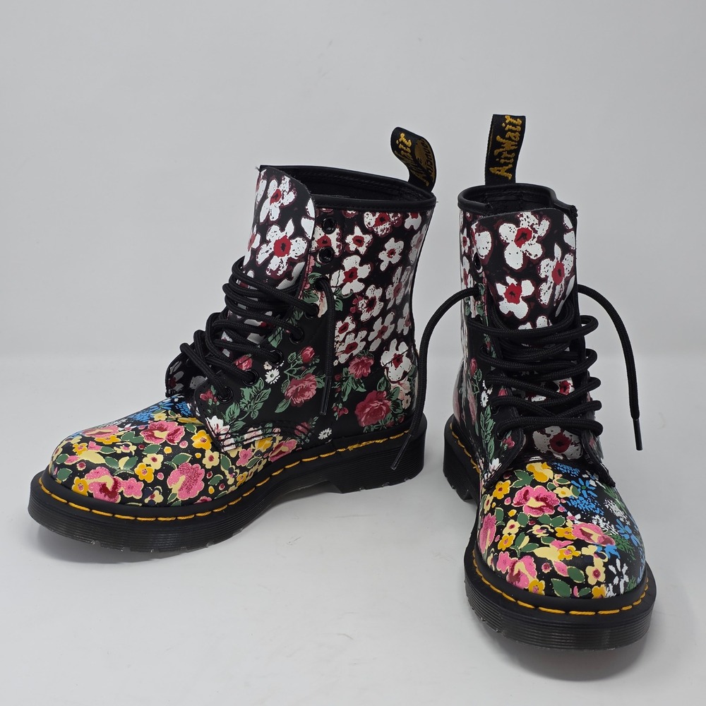 Dr. Martens 1460 Pascal Floral Mashup Boots Multi Color Womens Size 5 US L